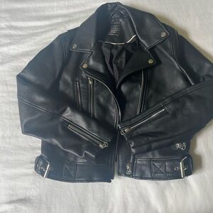 Zara faux leather motorcycle jacket